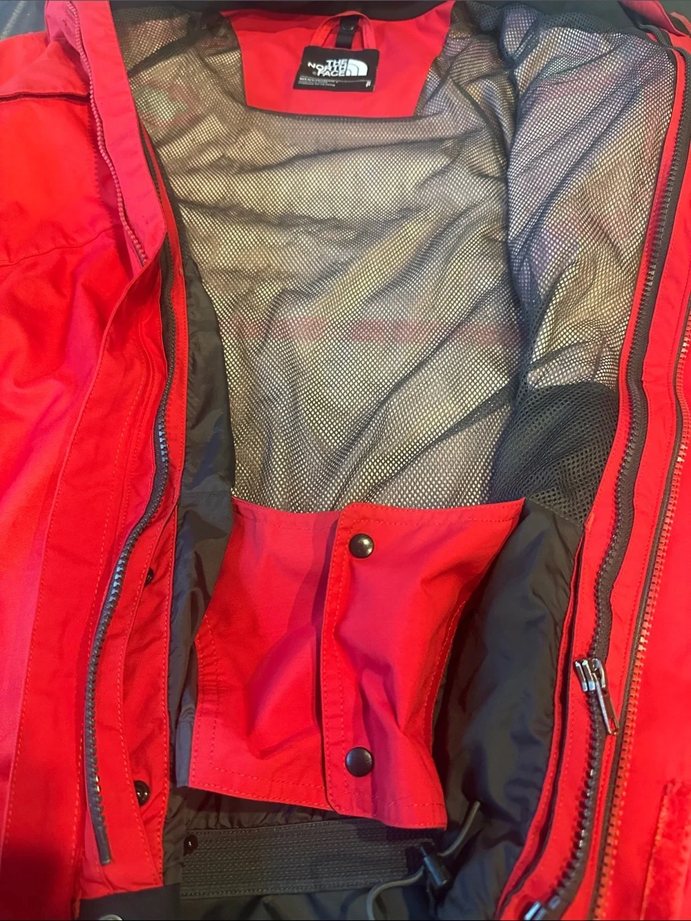 The North Face HyVent Men's Red Rain Jacket with Black Trim